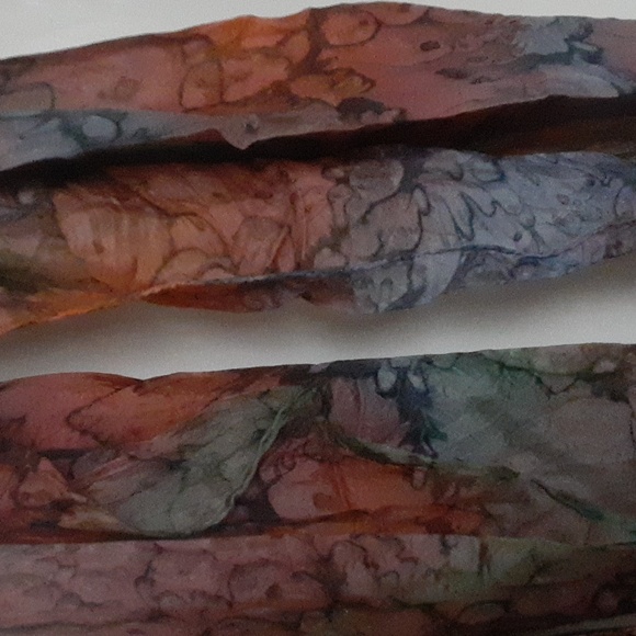 Long Watercolor Silk Scarf - Picture 4 of 6